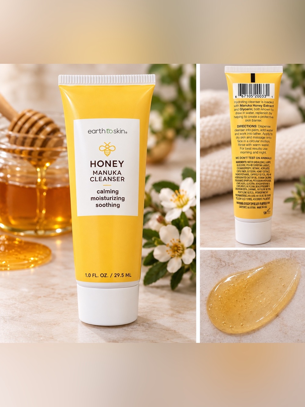 Manuka Honey Facial Cleanser (Face Wash) | 1 oz | Earth to Skin